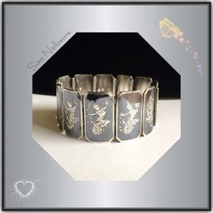 VINTAGE Sterling Siam Silver Nielloware Bracelet